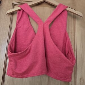 Quince Pink V Neck Racerback Shelf Sports Bra XL
